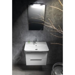 Bruckner Neon - Lavabo 600x415 mm, avec trop-plein, avec trou pour robinet, blanc 201.132.0