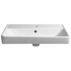 Bruckner Neon - Lavabo 600x415 mm, avec trop-plein, avec trou pour robinet, blanc 201.132.0
