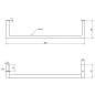 Sapho Accessoires - Porte-serviettes frontal pour lavabo, 665 mm, noir mat HG665