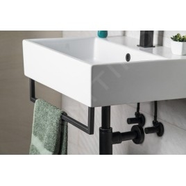 Sapho Accessoires - Porte-serviettes frontal pour lavabo, 665 mm, noir mat HG665
