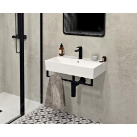 Sapho Accessoires - Porte-serviettes frontal pour lavabo, 665 mm, noir mat HG665