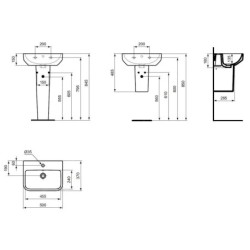Ideal Standard i.Life S - Lavabo 500x370 mm, avec trop-plein, trou pour robinetterie, blanc T458501