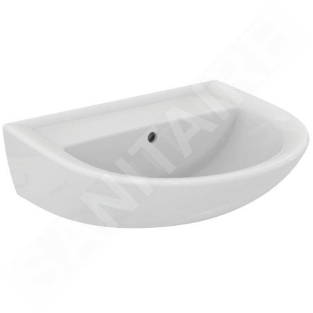 Ideal Standard Eurovit - Lavabo 550x460 mm, avec trop-plein, sans trou pour robinetterie, blanc W332701