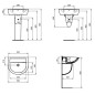 Ideal Standard Eurovit - Lavabo 550x460 mm, avec trop-plein, sans trou pour robinetterie, blanc W332701 Ideal Standard Eurovit - Lavabo 550x460 mm, avec trop-plein, sans trou pour robinetterie, blanc W332701