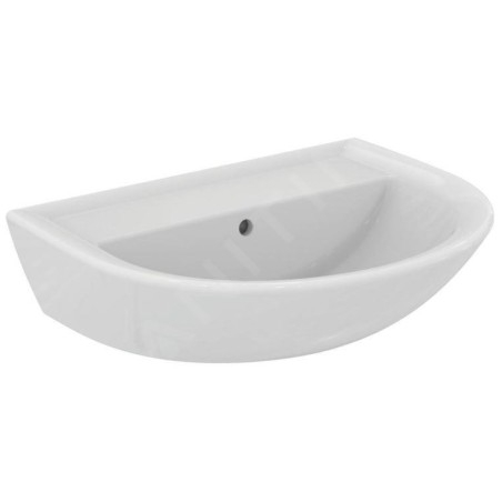 Ideal Standard Eurovit - Lavabo 600x470 mm, avec trop-plein, sans trou pour robinetterie, blanc W332401
