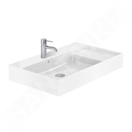 Roca Inspira - Lavabo 800x490 mm, avec trop-plein, trou pour robinetterie, blanc A32752B000