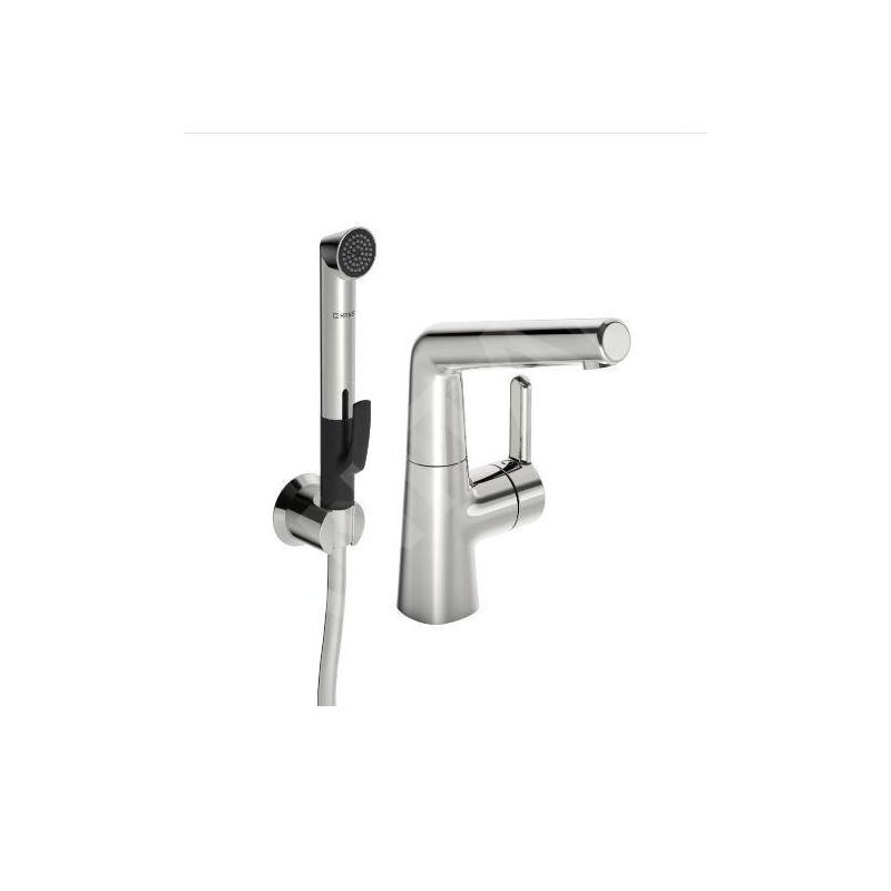 Hansa Designo - Mitigeur de lavabo avec bec pivotant et douchette extractible, chrome 51342201