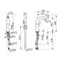 Hansa Designo - Mitigeur de lavabo avec bec pivotant et douchette extractible, chrome 51342201