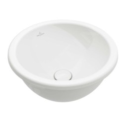 Villeroy & Boch Loop&Friends - Lavabo à encastrer, diamètre 450 mm, avec trop-plein, CeramicPlus, blanc alpin 4A6000R1