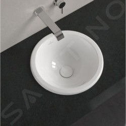 Villeroy & Boch Loop&Friends - Lavabo à encastrer, diamètre 390 mm, avec trop-plein, CeramicPlus, blanc alpin 4A5900R1