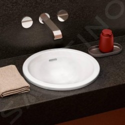 Villeroy & Boch Loop&Friends - Lavabo à encastrer, diamètre 390 mm, avec trop-plein, CeramicPlus, blanc alpin 4A5900R1