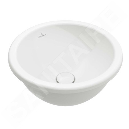 Villeroy & Boch Loop&Friends - Lavabo à encastrer, diamètre 450 mm, sans trop-plein, CeramicPlus, blanc alpin 4A6001R1