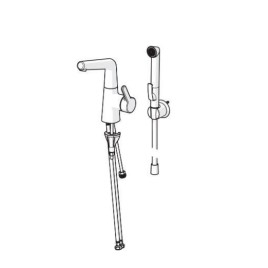 Hansa Designo - Mitigeur de lavabo avec bec pivotant et douchette extractible, chrome 51342201