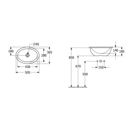 Villeroy & Boch Loop&Friends - Lavabo à encastrer, 505x365 mm, avec trop-plein, CeramicPlus, blanc alpin 4A6100R1
