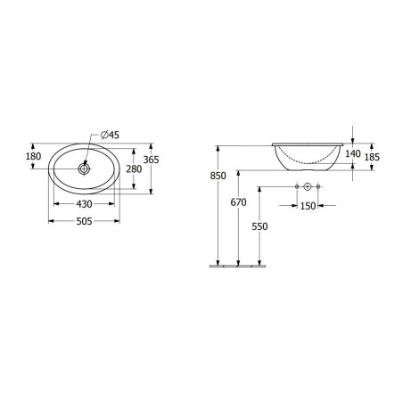 Villeroy & Boch Loop&Friends - Lavabo à encastrer, 505x365 mm, avec trop-plein, CeramicPlus, blanc alpin 4A6100R1