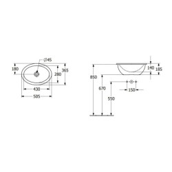 Villeroy & Boch Loop&Friends - Lavabo à encastrer, 505x365 mm, sans trop-plein, blanc alpin 4A610101