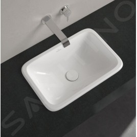 Villeroy & Boch Loop&Friends - Lavabo à encastrer, 605x410 mm, avec trop-plein, CeramicPlus, blanc alpin 4A6500R1