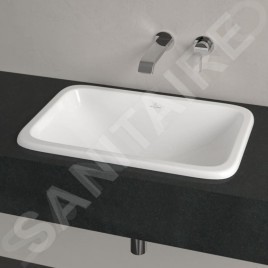 Villeroy & Boch Loop&Friends - Lavabo à encastrer, 675x450 mm, avec trop-plein, CeramicPlus, blanc alpin 4A6600R1