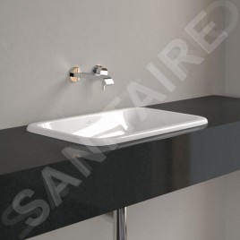 Villeroy & Boch Loop&Friends - Lavabo à encastrer, 675x450 mm, avec trop-plein, CeramicPlus, blanc alpin 4A6600R1
