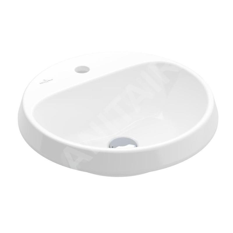 Villeroy & Boch Architectura - Lavabo à encastrer, 450x450 mm, sans trop-plein, trou de robinet, CeramicPlus, blanc alpin Villeroy & Boch Architectura - Lavabo à encastrer, 450x450 mm, sans trop-plein, trou de robinet, CeramicPlus, blanc alpin