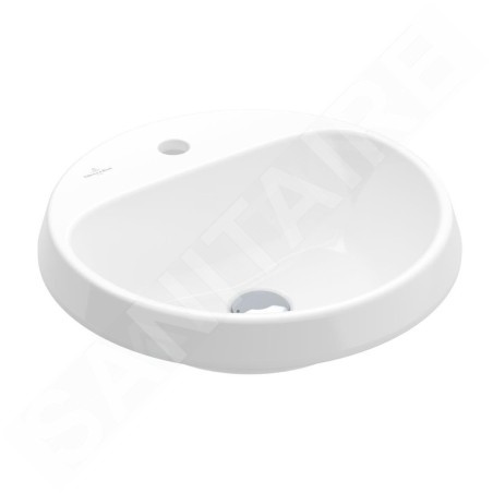 Villeroy & Boch Architectura - Lavabo à encastrer, 450x450 mm, sans trop-plein, trou de robinet, CeramicPlus, blanc alpin