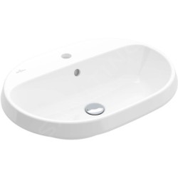 Villeroy & Boch Architectura - Lavabo à encastrer, 600x450 mm, avec trop-plein, trou de robinet, CeramicPlus, blanc alpin