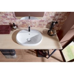 Villeroy & Boch Architectura - Lavabo à encastrer, 600x450 mm, avec trop-plein, trou de robinet, CeramicPlus, blanc alpin