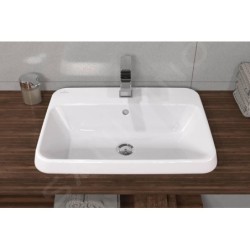 Villeroy & Boch Architectura - Lavabo à encastrer, 600x450 mm, avec trop-plein, trou pour robinet, blanc alpin 5A676001