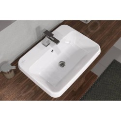 Villeroy & Boch Architectura - Lavabo à encastrer, 600x450 mm, avec trop-plein, trou pour robinet, blanc alpin 5A676001