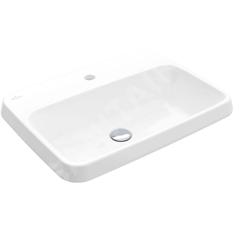 Villeroy & Boch Architectura - Lavabo à encastrer, 600x450 mm, sans trop-plein, trou de robinet, CeramicPlus, blanc alpin