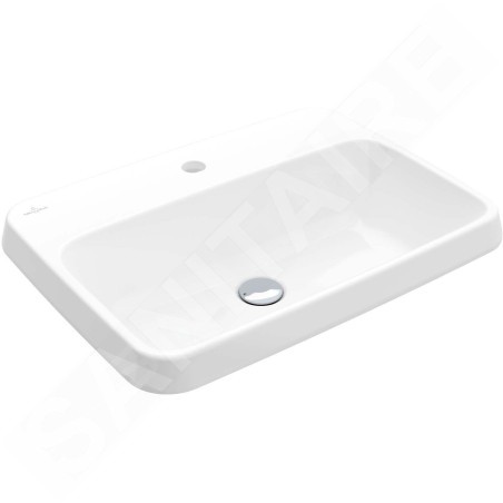 Villeroy & Boch Architectura - Lavabo à encastrer, 600x450 mm, sans trop-plein, trou de robinet, CeramicPlus, blanc alpin