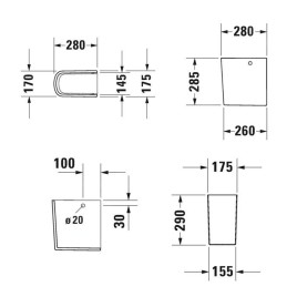 Duravit Soleil by Starck - Cache-siphon, WonderGliss, blanc 08584600001