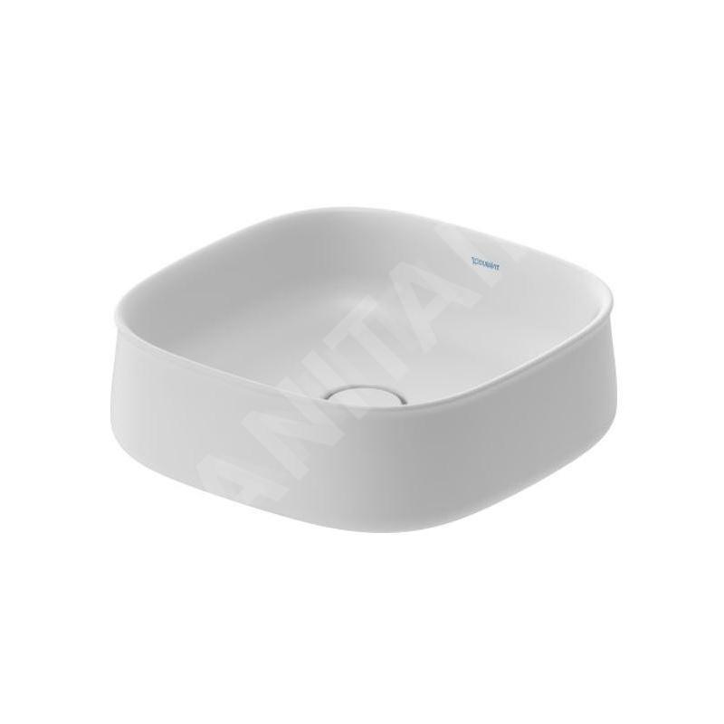 Duravit Zencha - Lavabo à poser, 420x420 mm, sans trop-plein, DuraCeram, blanc mat 2373423279 Duravit Zencha - Lavabo à poser, 420x420 mm, sans trop-plein, DuraCeram, blanc mat 2373423279