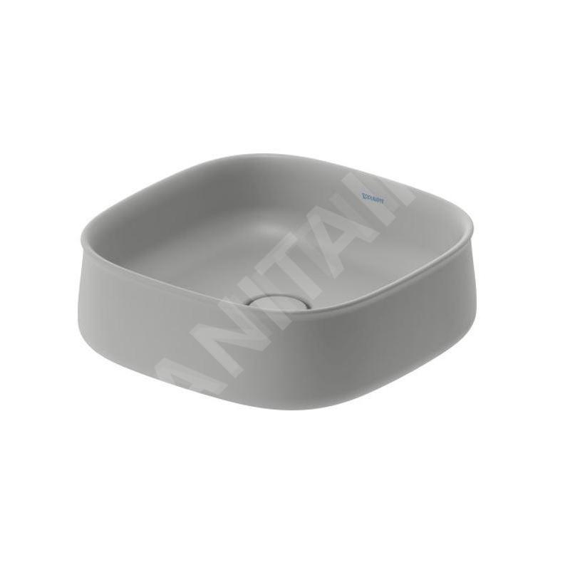 Duravit Zencha - Lavabo à poser, 420x420 mm, sans trop-plein, DuraCeram, gris mat 2373426779 Duravit Zencha - Lavabo à poser, 420x420 mm, sans trop-plein, DuraCeram, gris mat 2373426779