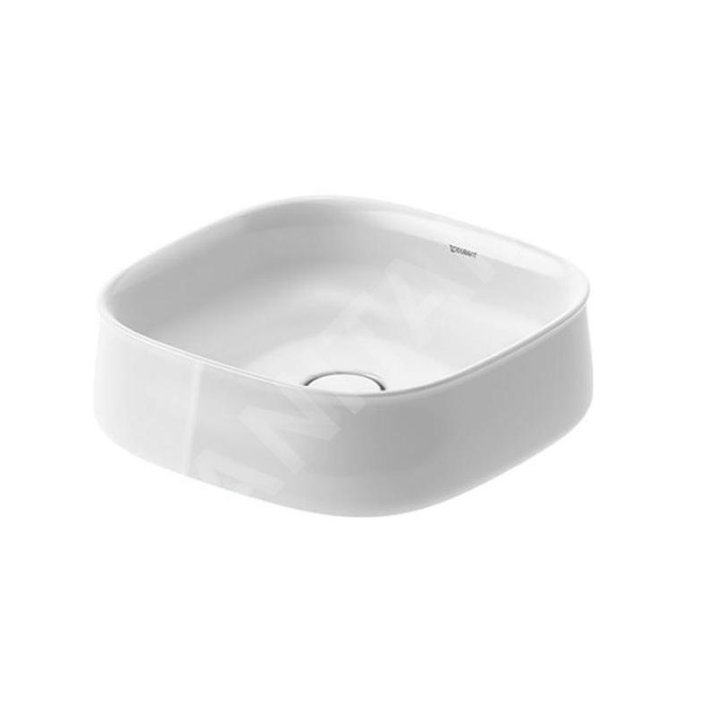 Duravit Zencha - Lavabo à poser 420x420 mm, sans trop-plein, trou pour robinet, DuraCeram, WonderGliss, blanc 23734200791 Duravit Zencha - Lavabo à poser 420x420 mm, sans trop-plein, trou pour robinet, DuraCeram, WonderGliss, blanc 23734200791