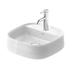 Duravit Zencha - Lavabo à poser 420x420 mm, sans trop-plein, trou pour robinet, DuraCeram, WonderGliss, blanc 23744200711