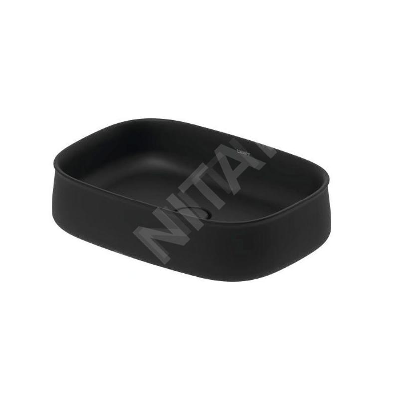 Duravit Zencha - Lavabo à poser 550x390 mm, sans trop-plein, DuraCeram, anthracite mat 2373551379 Duravit Zencha - Lavabo à poser 550x390 mm, sans trop-plein, DuraCeram, anthracite mat 2373551379