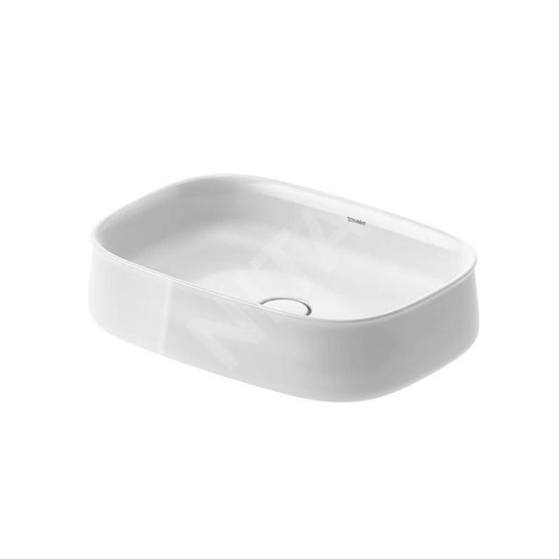 Duravit Zencha - Lavabo à poser, 550x390 mm, sans trop-plein, DuraCem, blanc 2373550079 Duravit Zencha - Lavabo à poser, 550x390 mm, sans trop-plein, DuraCem, blanc 2373550079