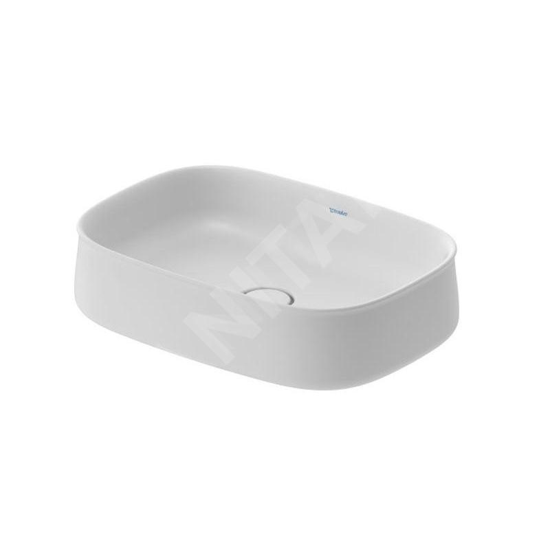 Duravit Zencha - Lavabo à poser, 550x390 mm, sans trop-plein, DuraCem, blanc mat 2373553279 Duravit Zencha - Lavabo à poser, 550x390 mm, sans trop-plein, DuraCem, blanc mat 2373553279