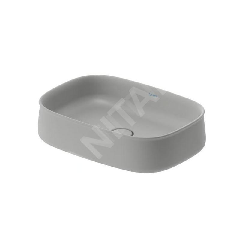 Duravit Zencha - Lavabo à poser, 550x390 mm, sans trop-plein, DuraCem, gris mat 2373556779 Duravit Zencha - Lavabo à poser, 550x390 mm, sans trop-plein, DuraCem, gris mat 2373556779