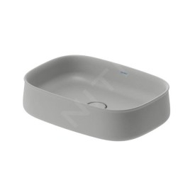 Duravit Zencha - Lavabo à poser 550x390 mm, sans trop-plein, trou pour robinet, DuraCeram, WonderGliss, gris mat 23735567791