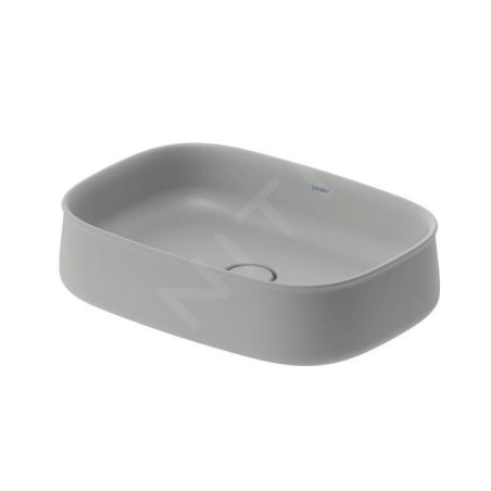 Duravit Zencha - Lavabo à poser 550x390 mm, sans trop-plein, trou pour robinet, DuraCeram, WonderGliss, gris mat 23735567791