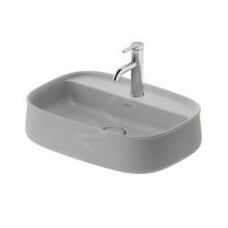 Duravit Zencha - Lavabo à poser 550x390 mm, sans trop-plein, trou pour robinet, DuraCeram, WonderGliss, gris mat 2374556771