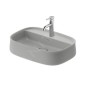 Duravit Zencha - Lavabo à poser 550x390 mm, sans trop-plein, trou pour robinet, DuraCeram, WonderGliss, gris mat 23745567711 Duravit Zencha - Lavabo à poser 550x390 mm, sans trop-plein, trou pour robinet, DuraCeram, WonderGliss, gris mat 23745567711