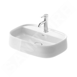 Duravit Zencha - Lavabo à poser 550x390 mm, sans trop-plein, trou pour robinet, DuraCeram, WonderGliss, blanc 23745500711