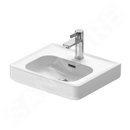 Duravit Soleil by Starck - Lave-mains 450x380 mm, avec trop-plein, trou pour robinet, WonderGliss, blanc 07444500001