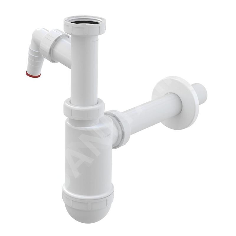 Alcadrain Siphons - Siphon de lavabo, avec raccord et écrou de trop-plein, blanc A430P Alcadrain Siphons - Siphon de lavabo, avec raccord et écrou de trop-plein, blanc A430P