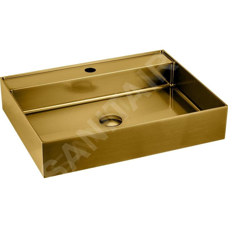 Sapho Aurum - Vasque à poser 550x420 mm, sans trop-plein, trou de robinetterie, or mat AU202 Sapho Aurum - Vasque à poser 550x420 mm, sans trop-plein, trou de robinetterie, or mat AU202