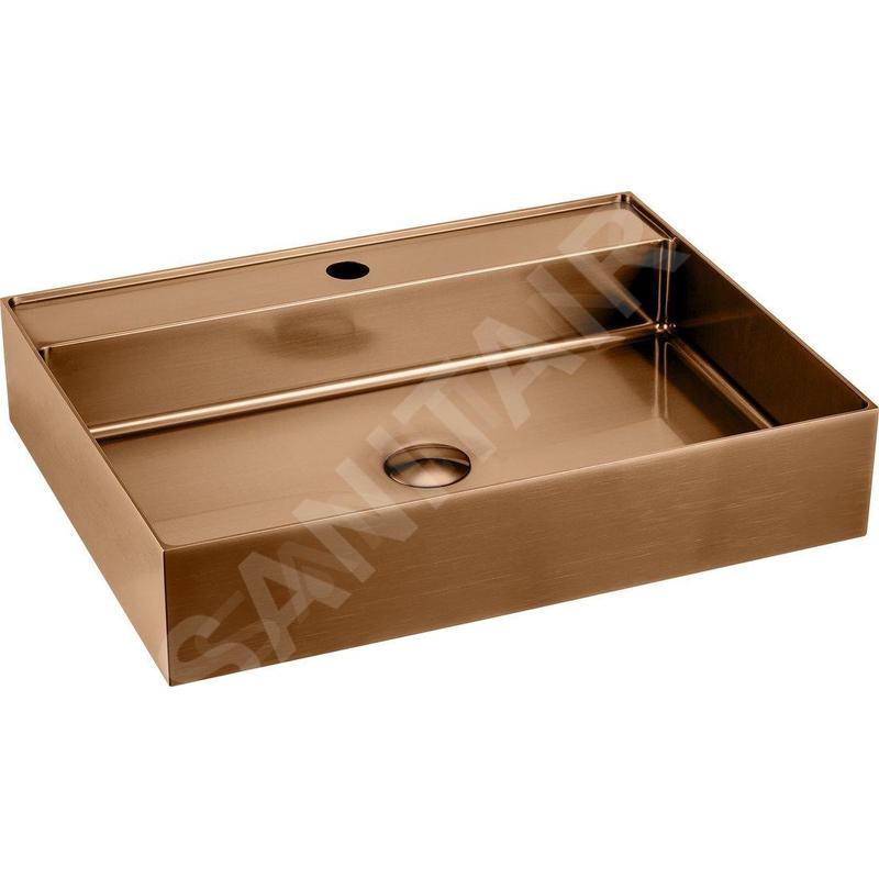 Sapho Aurum - Vasque à poser 550x420 mm, sans trop-plein, trou de robinetterie, cuivre mat AU302 Sapho Aurum - Vasque à poser 550x420 mm, sans trop-plein, trou de robinetterie, cuivre mat AU302