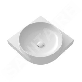 Ravak Yard - Lavabo 450x450 mm, sans trop-plein, sans trou pour robinet, blanc XJX01045000